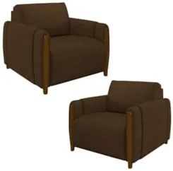 Kit 2 Poltronas Decorativas para Sala de Estar 98cm Amaranto Z32 Velud