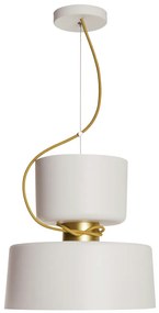 Pendente Cacharrel Ø29,5X29Cm 1Xe27 | Usina 16718/30 (GF-R / BT - Grafite Metálico / Branco Texturizado)