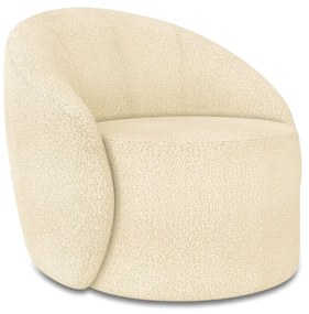 Poltrona Decorativa Orgânica Giratória Lua Bouclê D03 - D'Rossi - Bege
