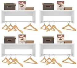 Kit 4 Nichos Cabideiros Suspensos Berlim Branco - Lumil Móveis