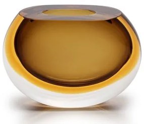 Vasinho 92 Bicolor Fumê com Âmbar Murano Cristais Cadoro