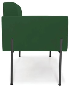 Poltrona Pé de Ferro Preto para Sala Kit 2 Elisa Veludo D03 - D'Rossi - Verde