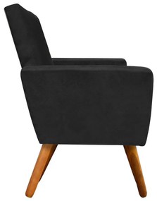 Namoradeira Nina Suede Pés Palito Castanho D'Rossi - Preto