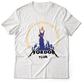 Camiseta Unissex Mordor Tour O Senhor dos Anéis Geek Nerd - Branco - XGG