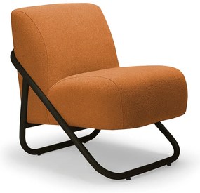 Poltrona Sala Decorativa Industrial Preto Martina Bouclê Caramelo K01 - D'Rossi