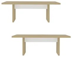 Kit 2 Mesas de Escritório Reunião 200cm Corp A06 Carvalho/Branco - Mpo