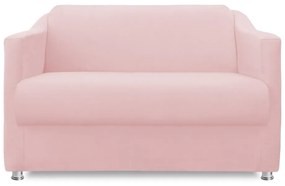 Namoradeira Cecilia 2 Lugares Suede Rosê 1,20 m Decorativa Sala Recepção