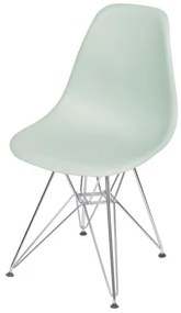 Cadeira Eames Polipropileno Verde Claro Base Cromada - 49317 Sun House