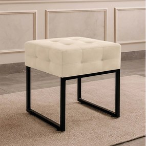 Puff Sala Decorativo Industrial Elisa Suede D03 - D'Rossi - Bege