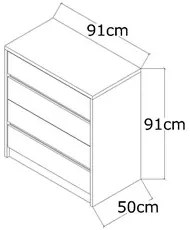 Cômoda 4 Gavetas Blank F04 Branco Mpozenato