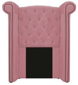 Kit Cabeceira e Calçadeira Veneza 100 cm Solteiro Suede Rosa Bebê - ADJ Decor