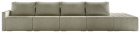 Sofá Ilha Modulado Milos 432cm Puff Lateral Bouclê Bege G33 - Gran Belo