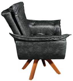 Poltrona Sala de Estar Giratória MM30 Kit 2 Opalla Corano D03 - D'Rossi - Corano Preto