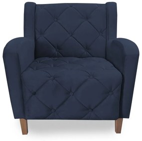 Poltrona Decorativa Munique Pés Palito Suede Azul - Sheep Estofados