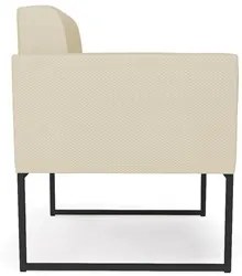 Poltrona Base Industrial Preto Kit 2 Ana Veludo Luxo Off White - Ibiza