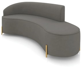 Sofá 4 Lugares Orgânico 220cm Pé Dourado Morgan Suede D03 - D'Rossi - Grafite