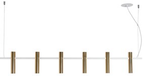 Pendente Cravo 3,8X20X130Cm Focos Simetricos 6Xmr11 - Usina 16970/6 (FN-F - Fendi Fosco)