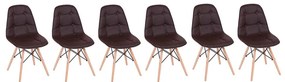 Conjunto 6 Cadeiras Eames Eiffel Botonê - Marrom