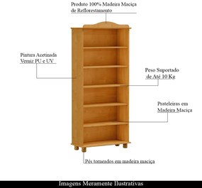 Livreiro Decorativo Ivan Madeira Carvalho G74 - Gran Belo