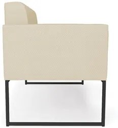 Sofá Namoradeira Base Industrial Preto Ana Veludo Luxo Off White - Ibi