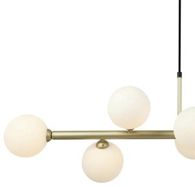 Pendente Abaporu Metal Dourado E Vidro Branco 34X110X28Cm 8Xg9 | Bella... (Dourado)