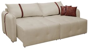 Sofá-Cama 2,30 m Retrátil e Reclinável 2 Lugares Elegance - Veludo Nude