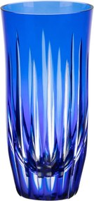 Copo de Cristal Mozart Basic Lapidado P/ Long Drink 410ml Azul Escuro