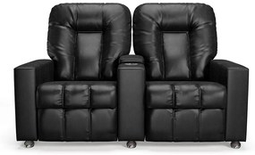 Poltrona do Papai Reclinável 2 Lugares Sala de Cinema Pequim Manual PU Preto G23 - Gran Belo