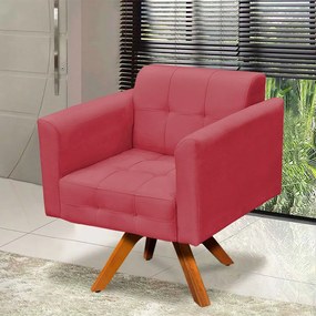 Poltrona Decorativa Giratória MM30 Elisa Suede Rosê D03 - D'Rossi
