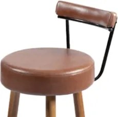 Banqueta Alta Estofada Pés Palito Kit 4 Tília Sintético Café S08 - Mpo