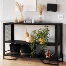 Aparador Industrial Sala de Estar 134cm Telado Rebu Preto Z54 - Mpozen