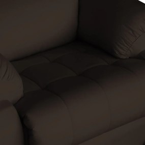 Poltrona Decorativa Magnum Reclinável Manual Courino Marrom