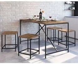 Kit 2 Banquetas Decorativas Baixas Estilo Industrial Steel Quadra 2781