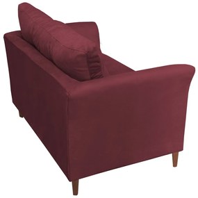 Namoradeira Ibis Decorativa 2 Lugares 1,35 m Recepção Quarto Sala Suede Bordô