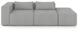 Sofá 4 Lugares 323cm Com Puff Direito Fay Linho Cinza Z55 - Mpozenato