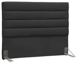 Cabeceira Casal King 195cm Greta Suede Liso Preto Z51 - Mpozenato