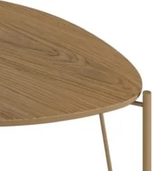 Mesa Lateral Baixa Para Sala Pés Metálicos Blen Louro/Dourado I06 - Mp
