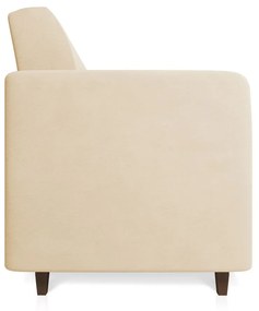 Sofá 03 Lugares Arezzo Suede Bege Pés Chanfrado Tabaco - D'Rossi