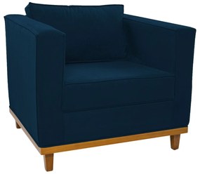 Poltrona Decorativa Europa Suede Azul Marinho ADJ Decor