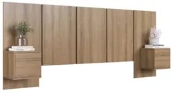 Cabeceira Cama Queen 220cm e Mesas Laterais Ohana Mel A05   - Mpozenat