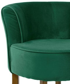 Poltrona Decorativa Sala de Estar Base de Madeira Ayla Veludo Verde G15 - Gran Belo