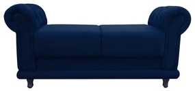 Recamier Barcelona Namoradeira Calçadeira Suede D'Rossi - Azul Marinho