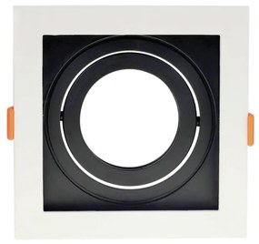 Spot De Embutir Conecta Quadrado Recuado 1Xe27 Par20 13X13X4,3Cm Abs B...