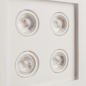 Embutido Bore Pro 42X42X11Cm 04Xmr16 Led 36,8W Bivolt | Usina 19201/42 (BT - Branco Texturizado, 4000k)