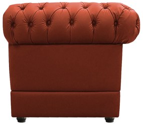 Kit Poltrona e Namoradeira Chesterfield Ana Suede Terracota - ADJ Decor