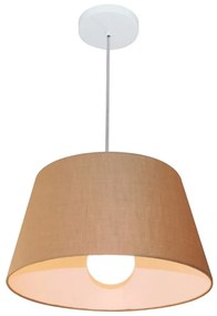 Lustre Pendente Cone Md-4039 Cúpula em Tecido 21/40x30cm Palha - Bivolt