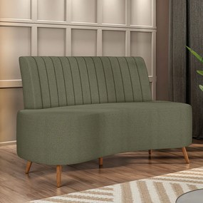 Sofá 2 Lugares Living 160cm Pé Palito Maraú Bouclê K01 - D'Rossi - Verde