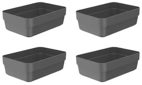 Kit 4 Organizadores De Gavetas Logic P - Chumbo
