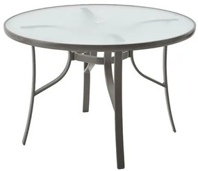 Mesa Jantar Botafogo Vidro Temperado Base Amêndoa 107cm - 54850 Sun House