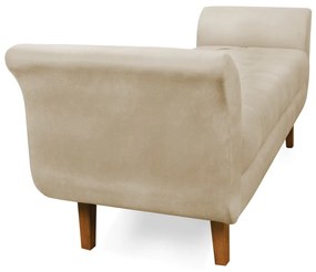 Recamier Olinda Suede 160 cm Pés Chanfrado Castanhos - D'Rossi - Bege